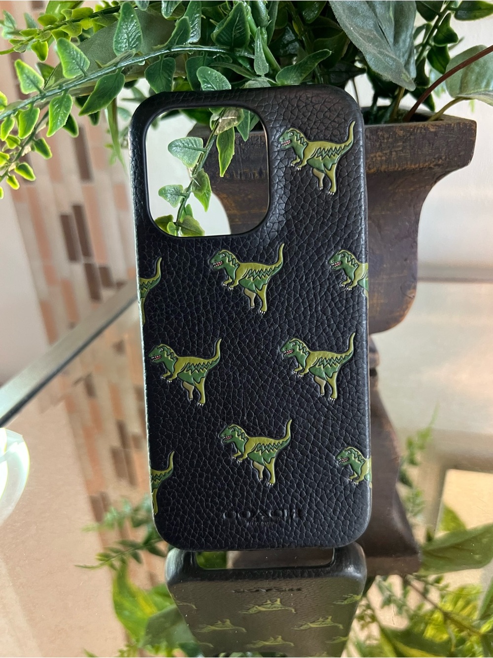 iPhone Coach Rexy Print Leather Phone Case